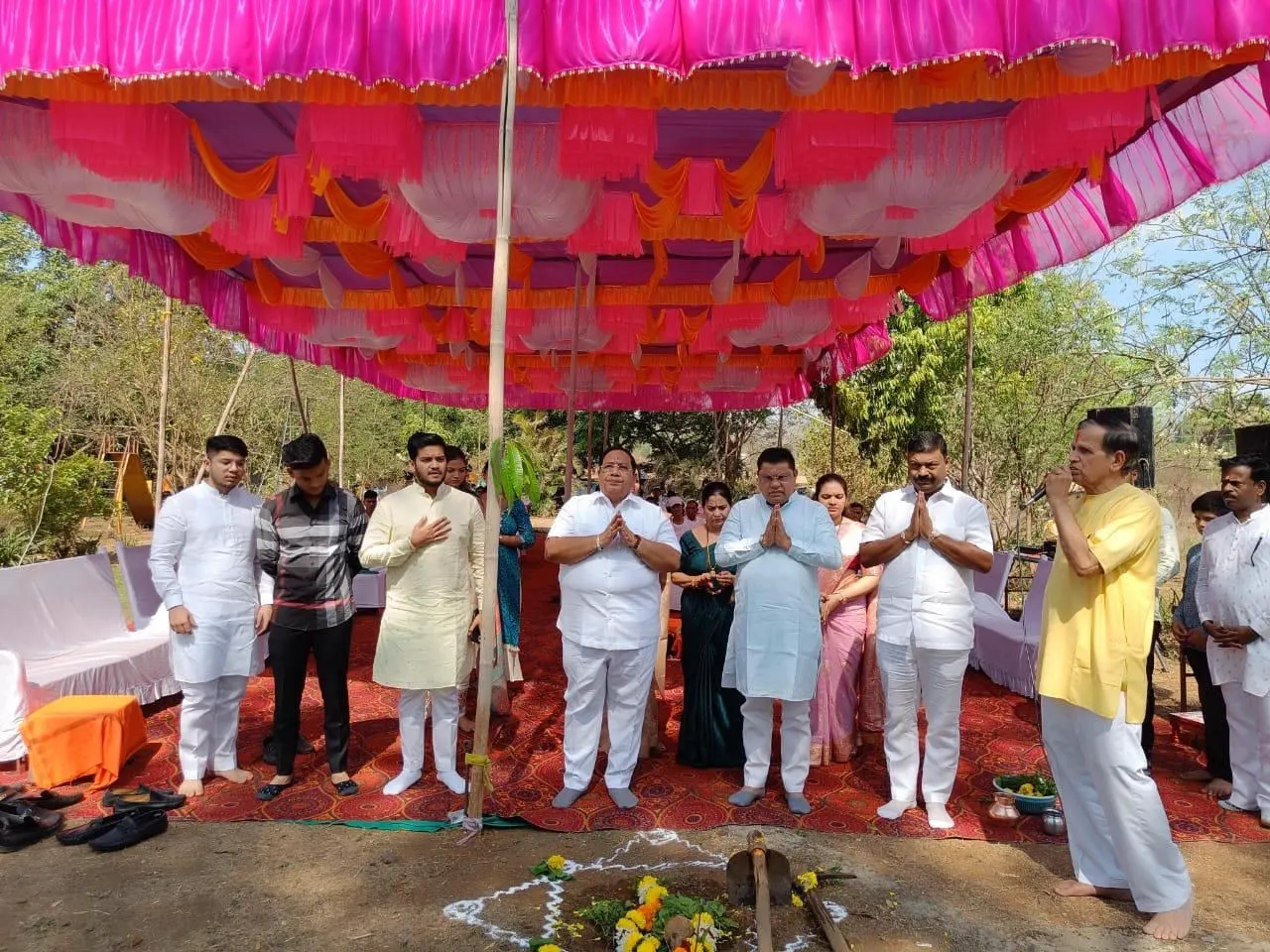 Bhoomi Poojan ceremony at the Omkar PESO Hub site, March 2023 — photo 1